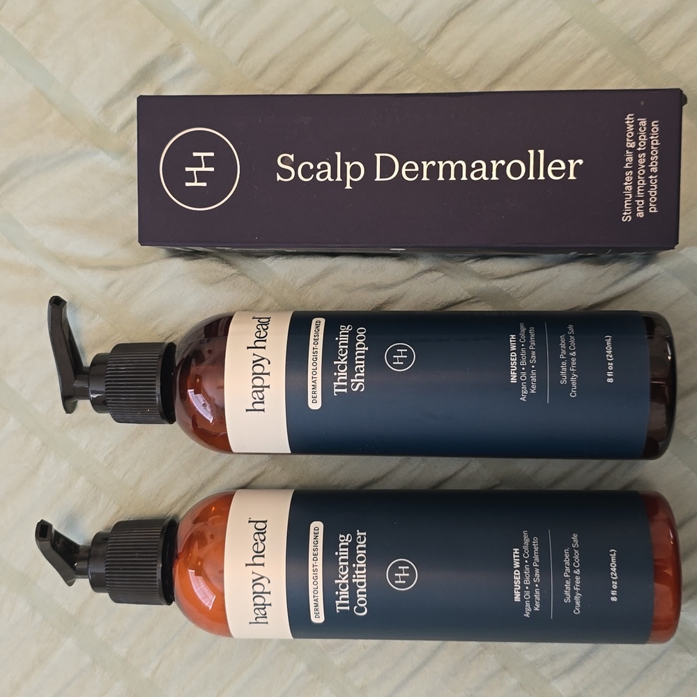 Happy Head Shampoo, Conditioner And Scalp Dermaroller. New